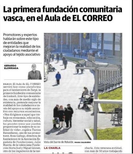 La primera fundación comunitaria vasca en el Aula de El Correo