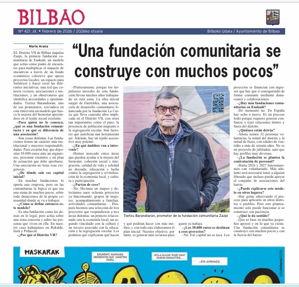 Una fundación comunitaria se construye con muchos pocos. Komunitate fundazio bat gutxi askorekin eraikitzen&nbsp;da